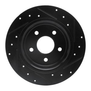 Alfa Romeo 166 Brake Rotor (1) - Rear Left - R1 Concepts - Drilled & Slotted - Black - `99-`07